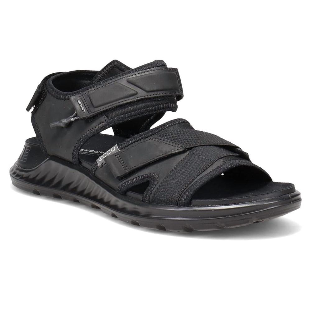 NEW ECCO men's exowrap 3-strap sport sandal in black